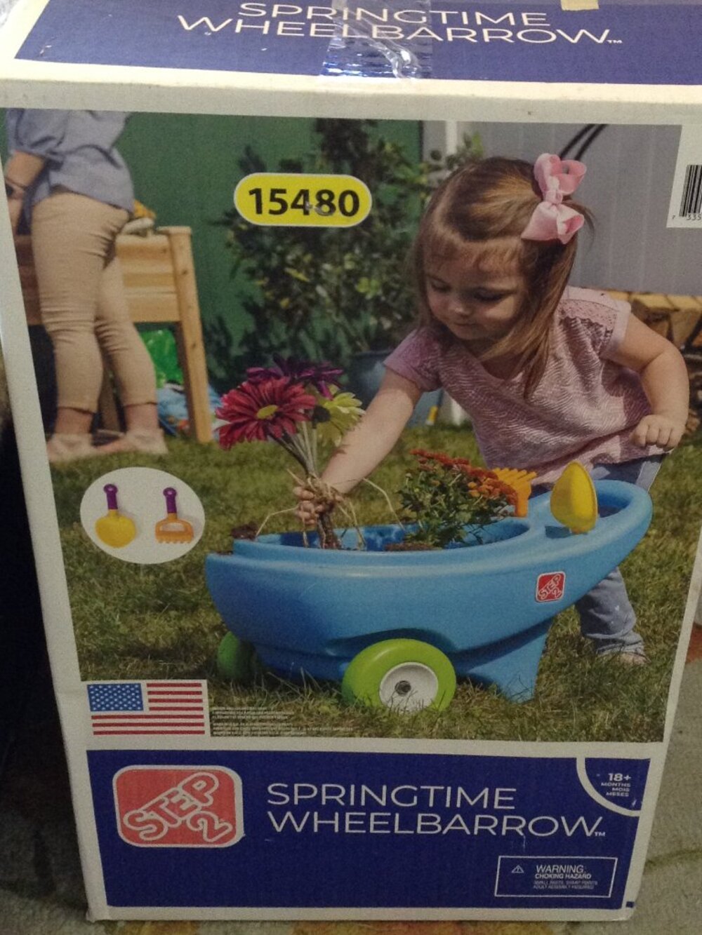 NWOT Step 2 Springtime Wheel Barrow 18+ months with tools Kidcore Gardening Fun